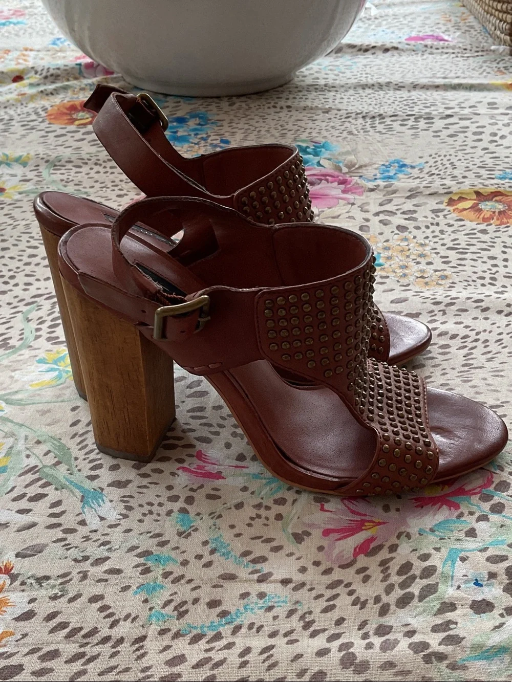 Steven By Steve Madden Carsen Studded Block-Heel Sandals